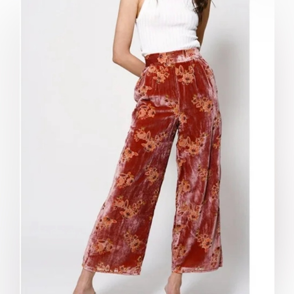 Anthropologie Hutch Velvet Burnout Pants